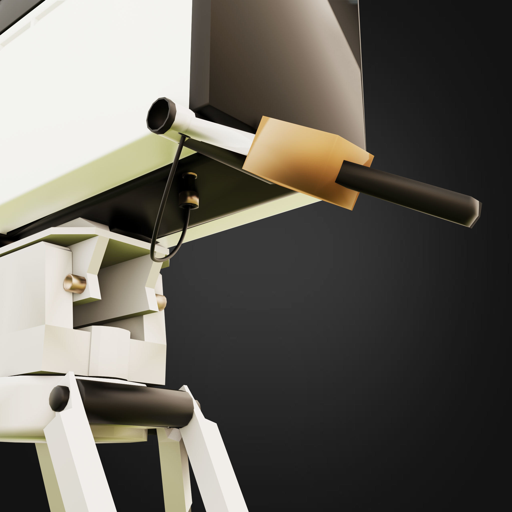 TV Camera Retro Low-poly 3D model_11