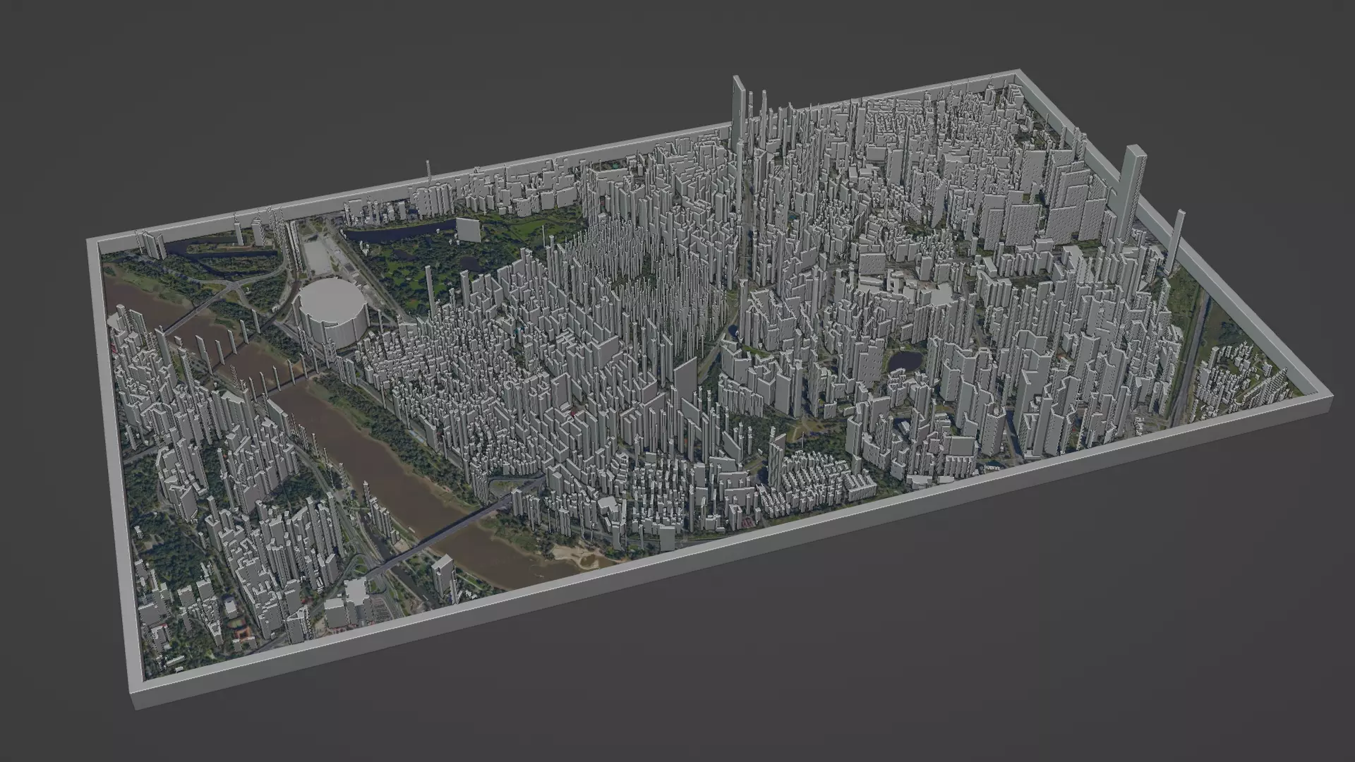 Warsaw City Low-poly 3D model