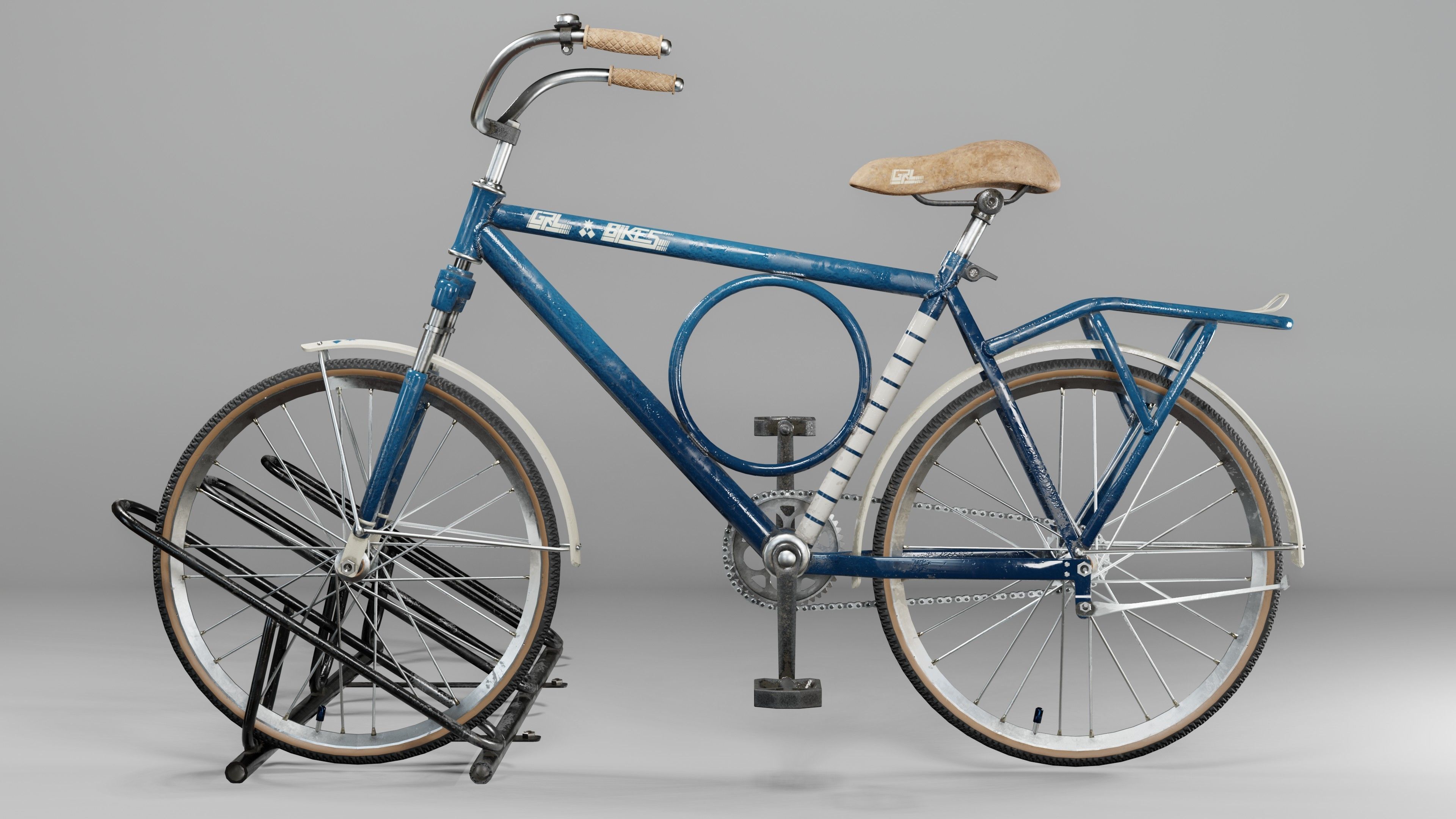 Bicycle pack Low-poly 3D model_5