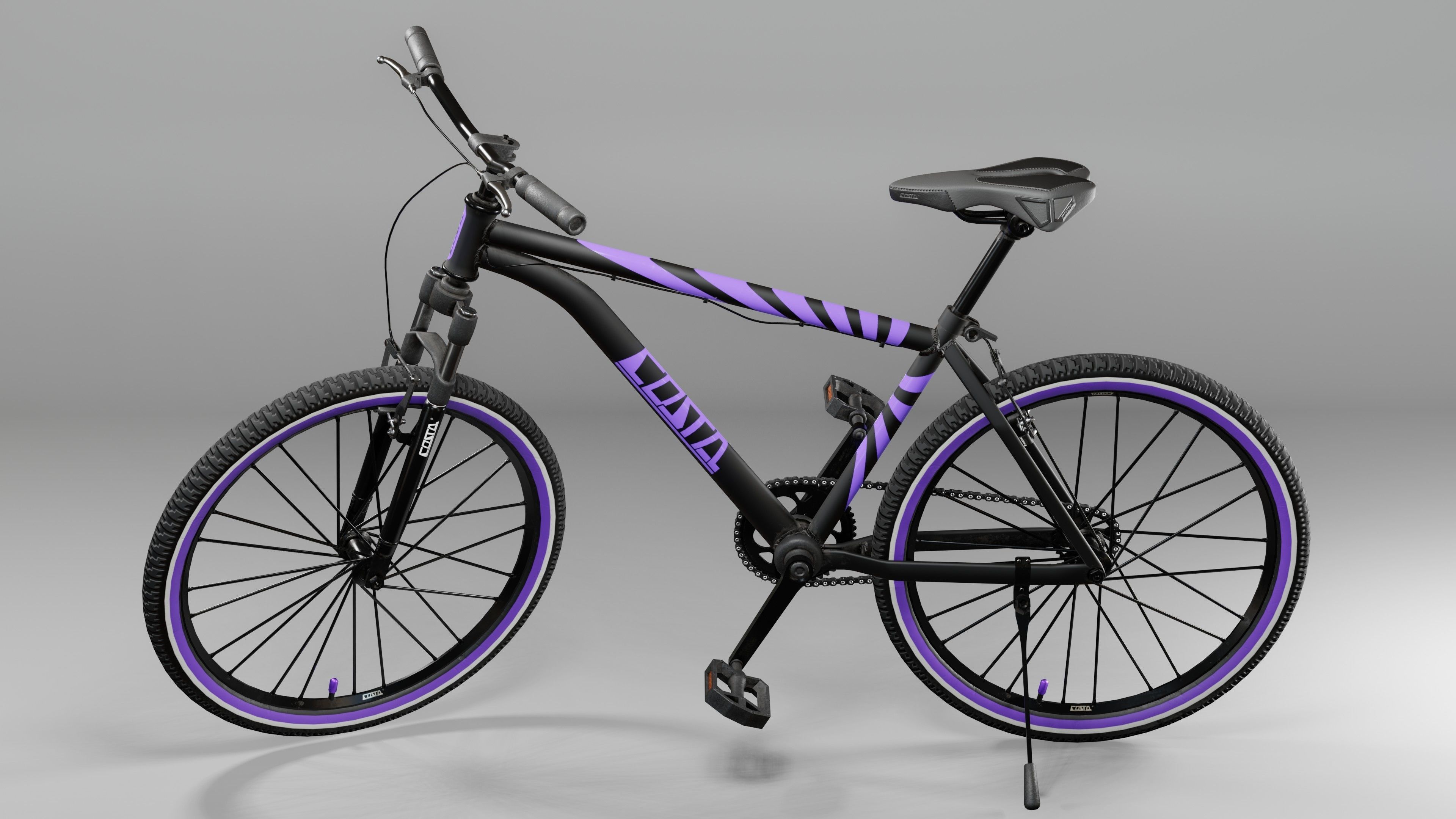 Bicycle pack Low-poly 3D model_11