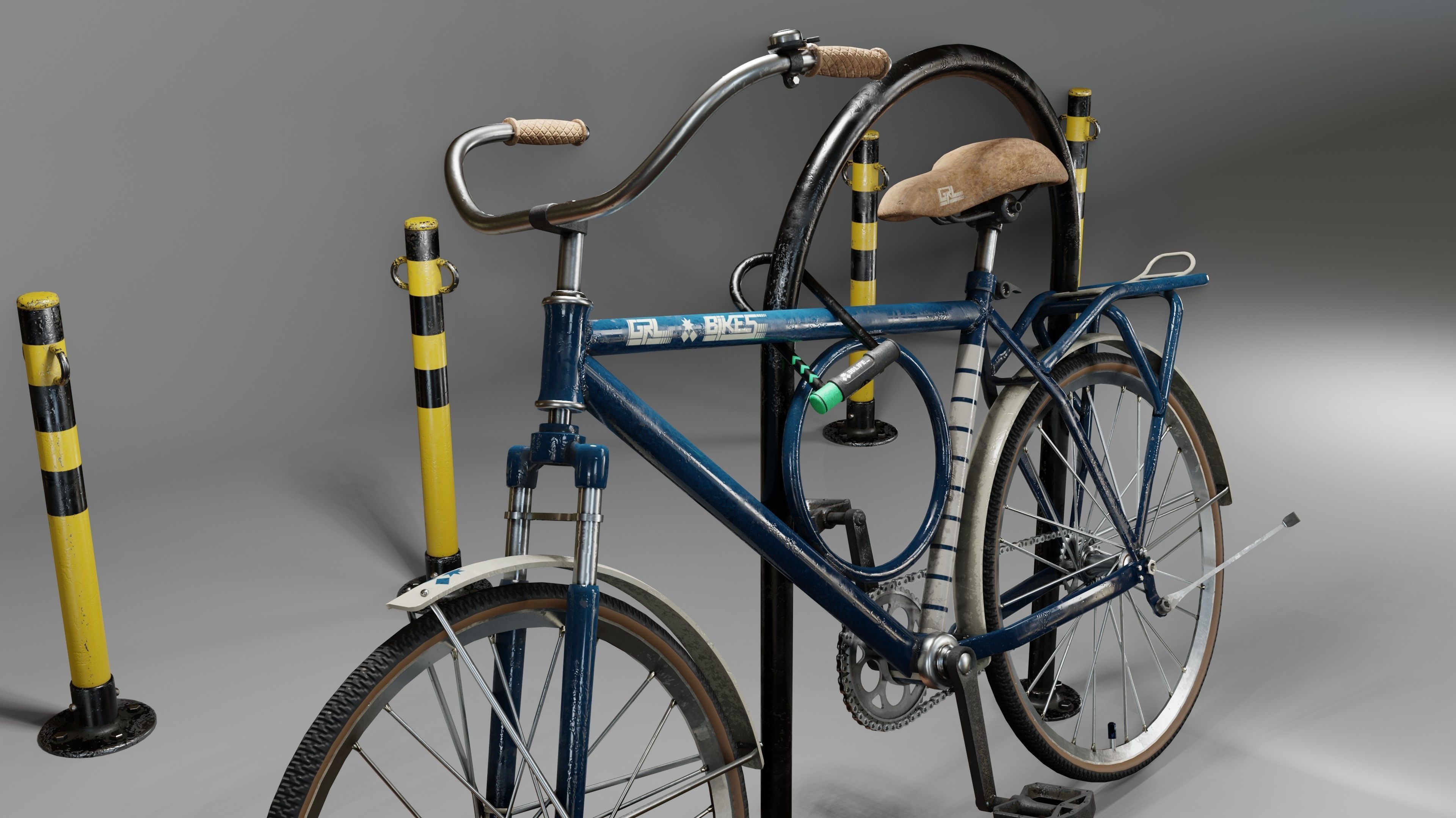 Bicycle pack Low-poly 3D model_17