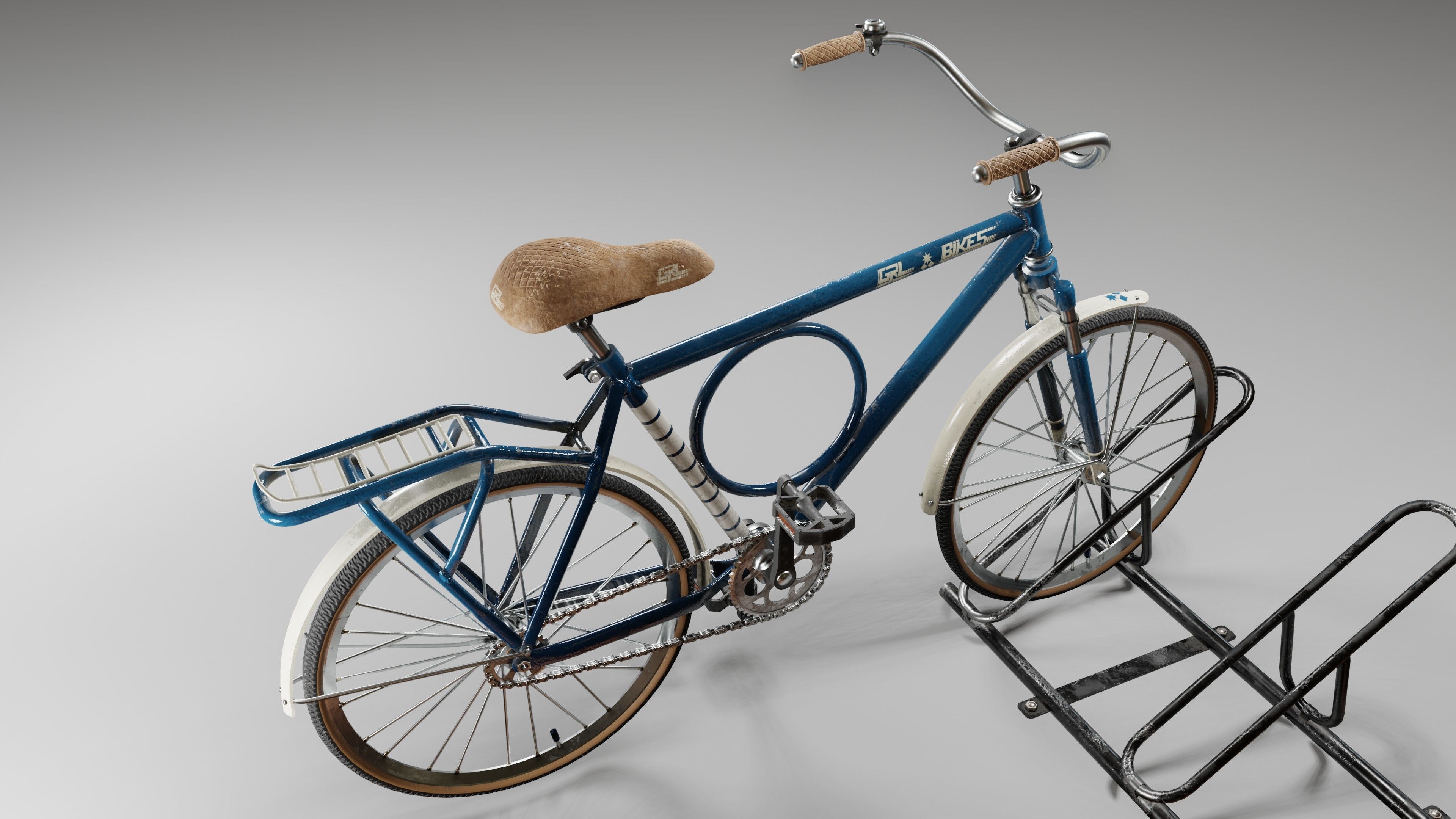 Bicycle pack Low-poly 3D model_16