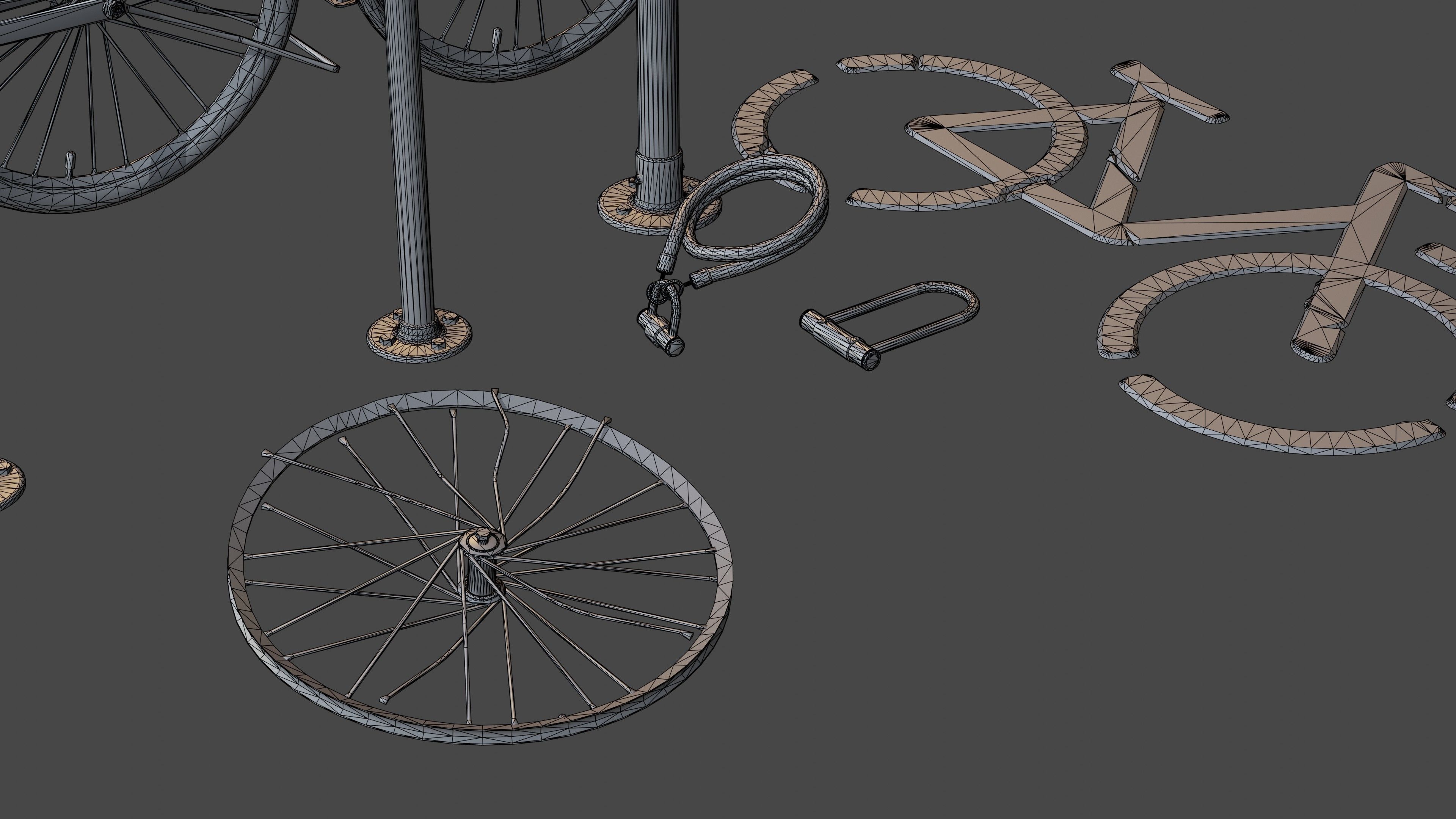 Bicycle pack Low-poly 3D model_20