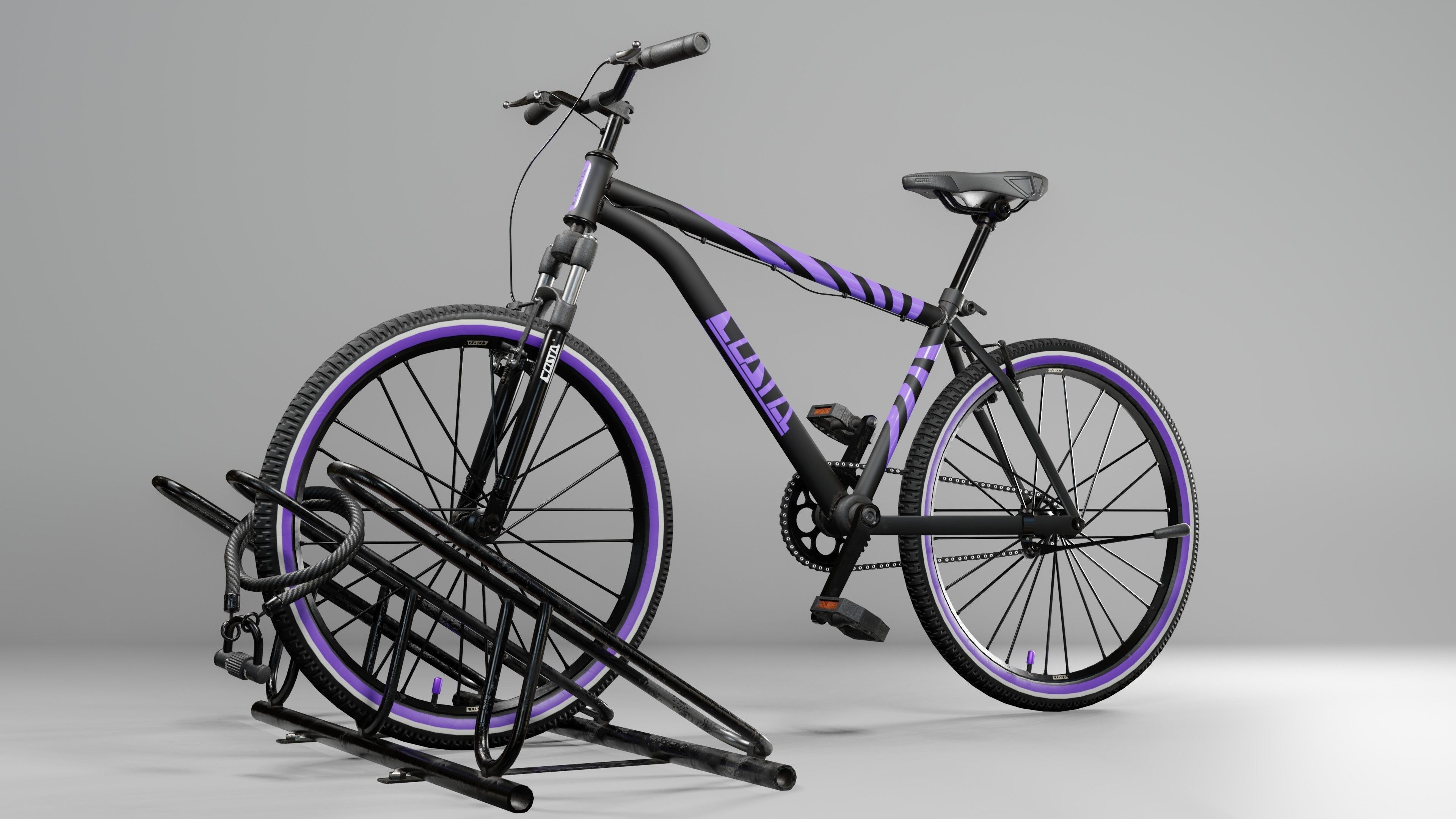 Bicycle pack Low-poly 3D model_3