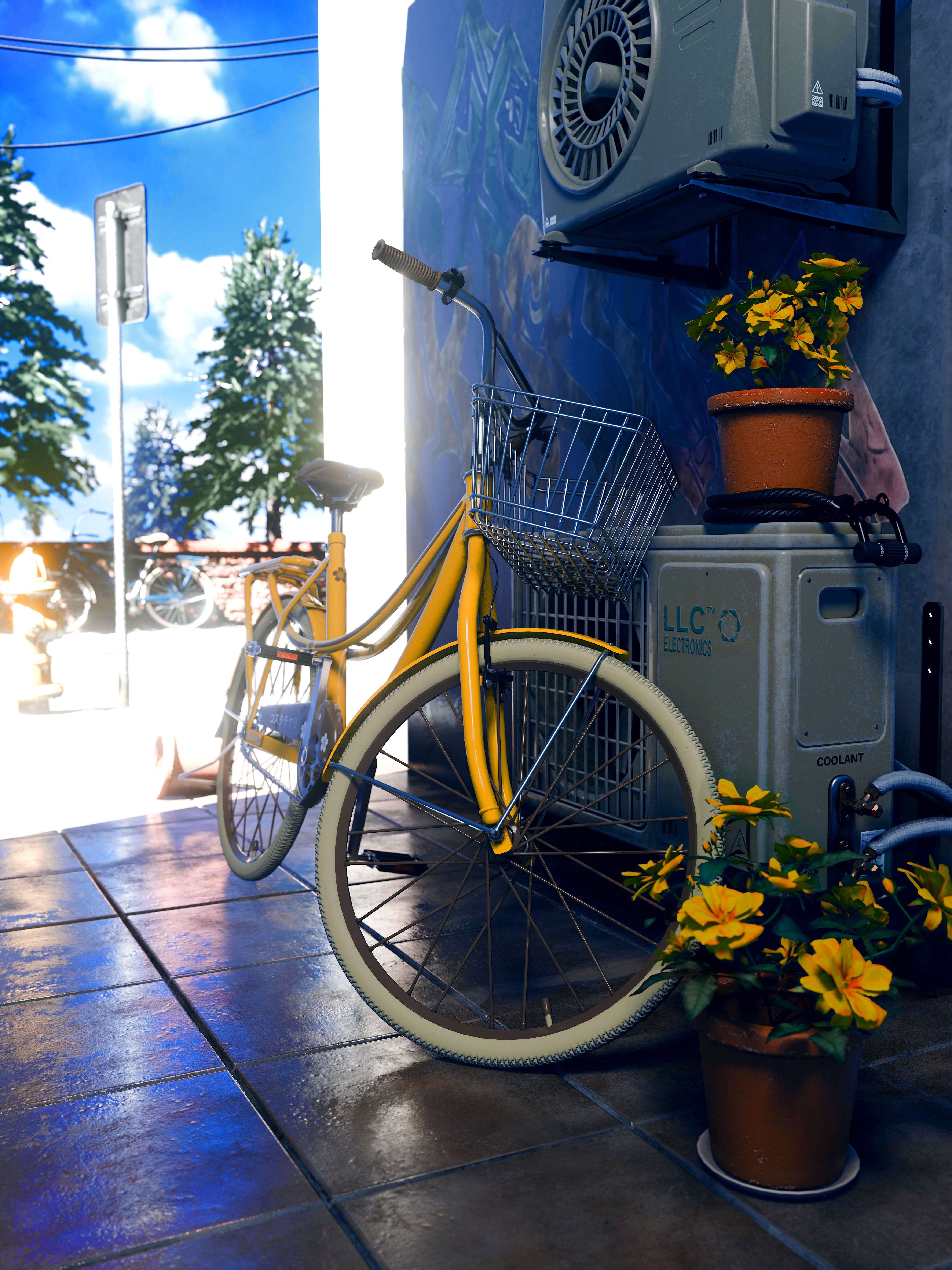 Bicycle pack Low-poly 3D model_2