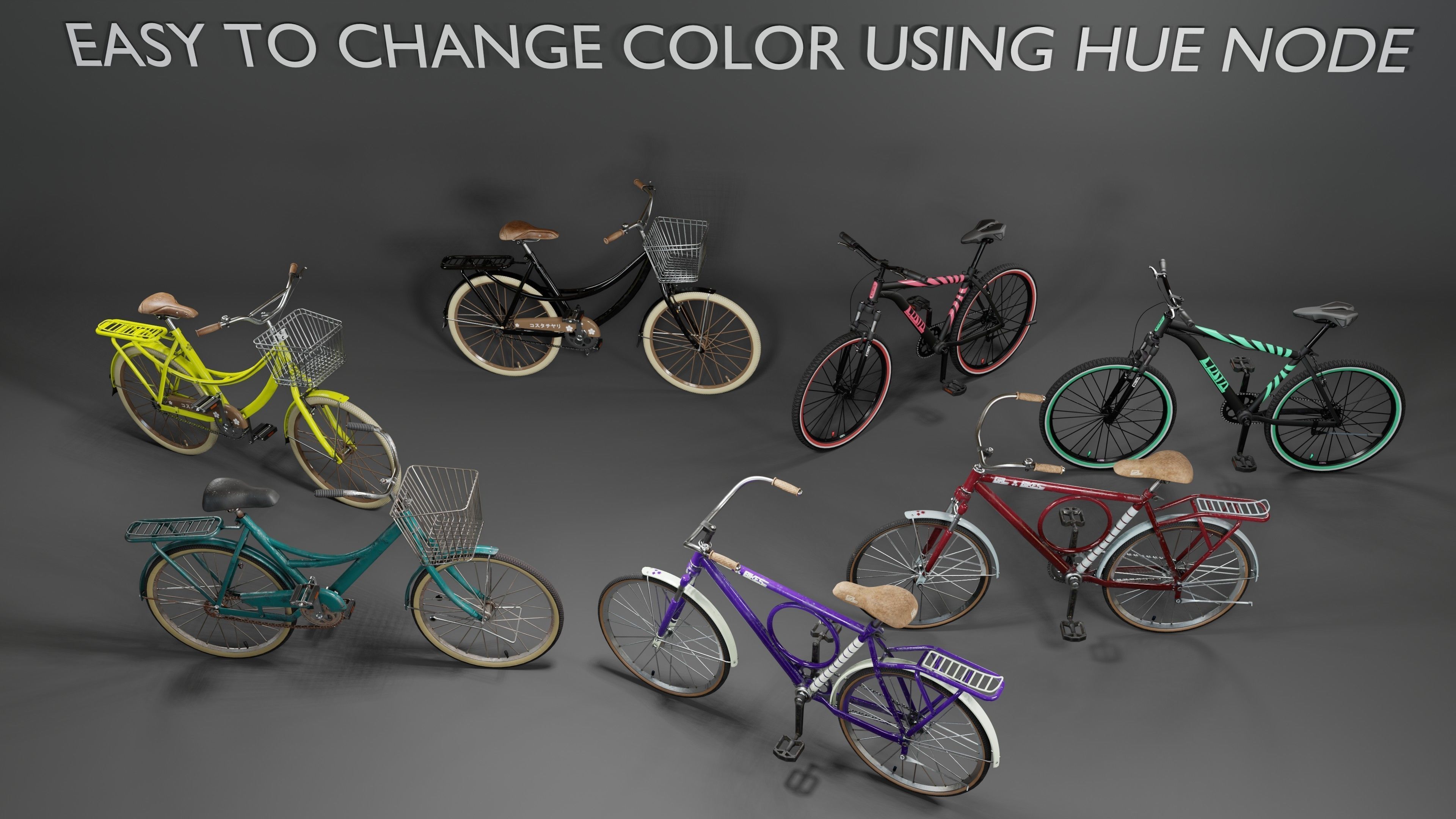 Bicycle pack Low-poly 3D model_7