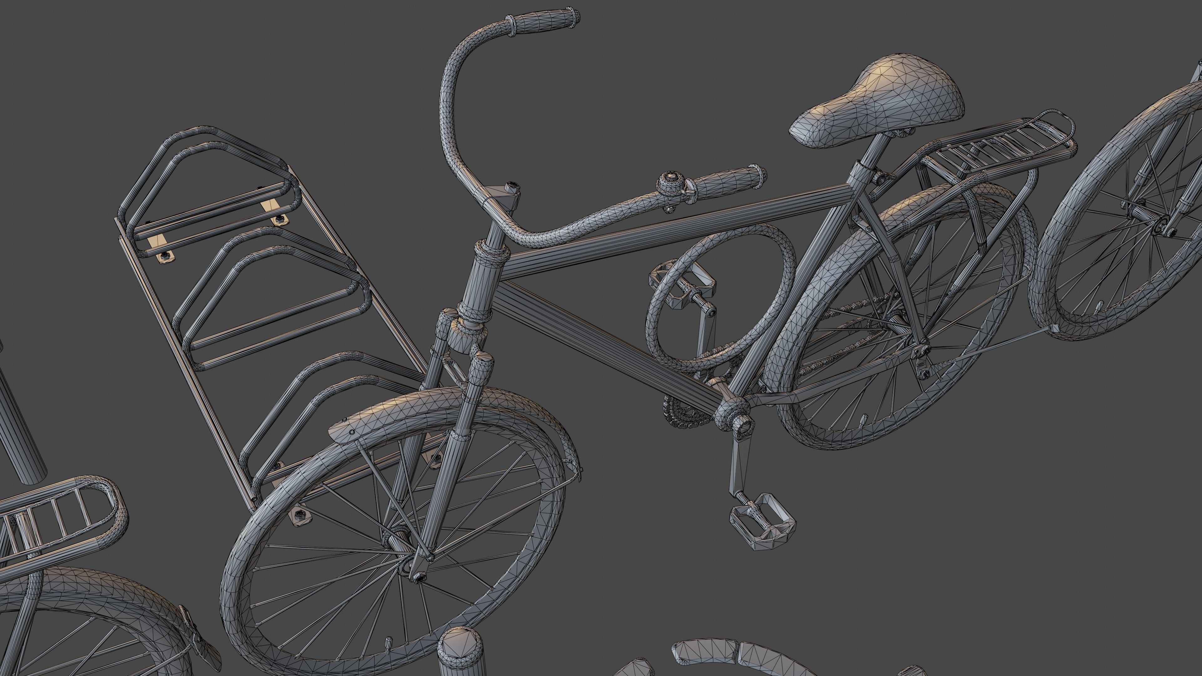 Bicycle pack Low-poly 3D model_24