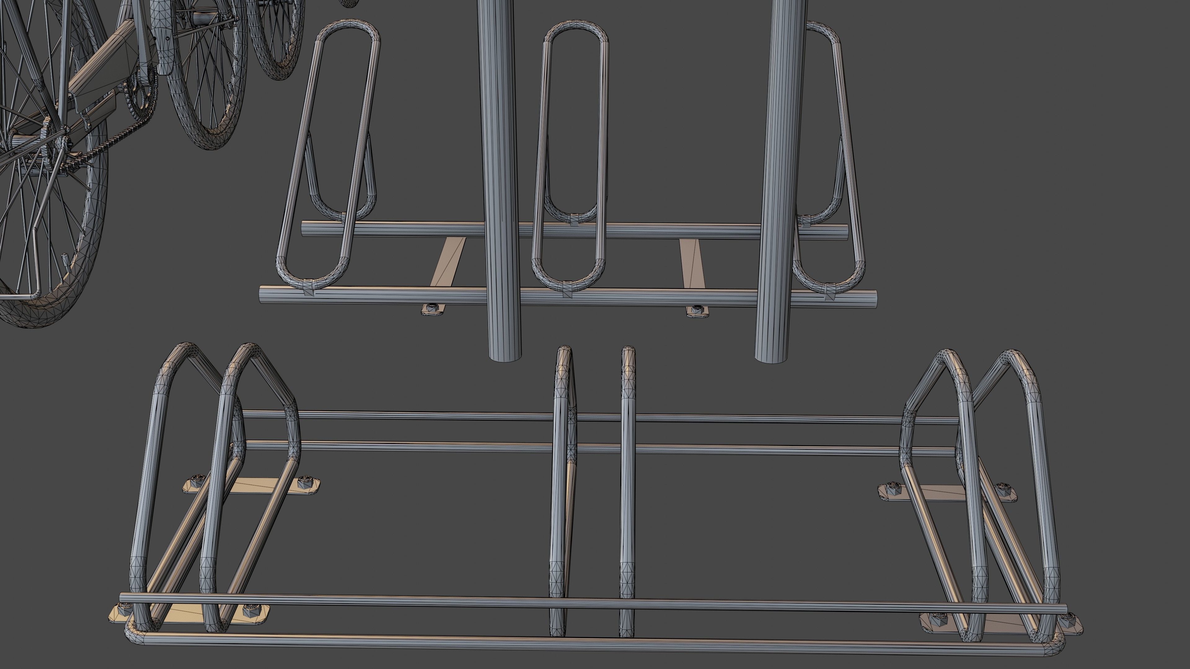 Bicycle pack Low-poly 3D model_21