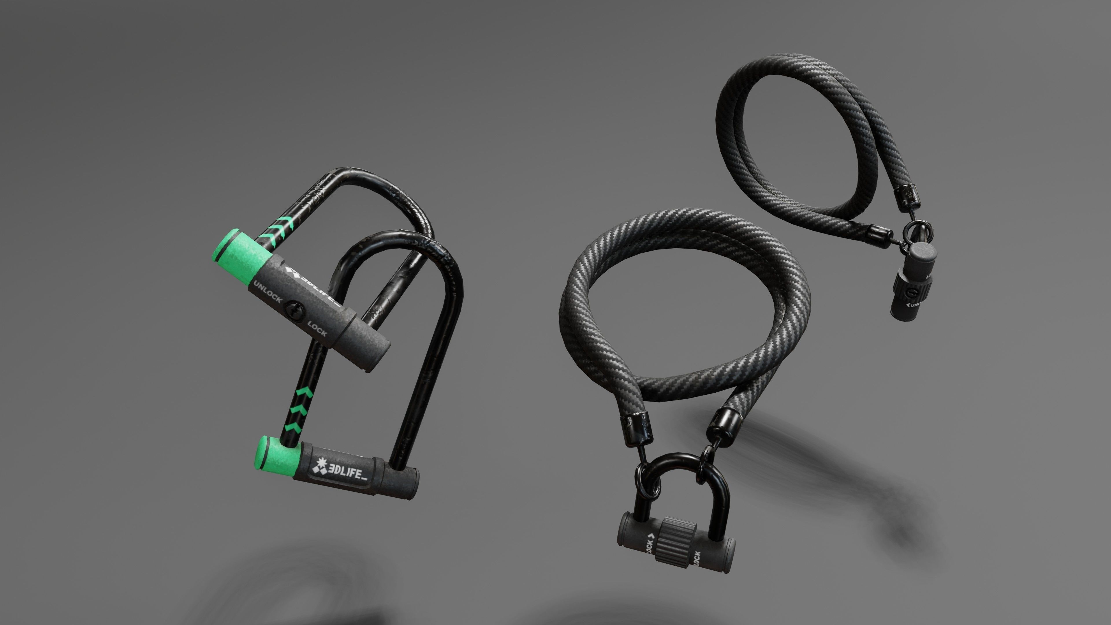 Bicycle pack Low-poly 3D model_9