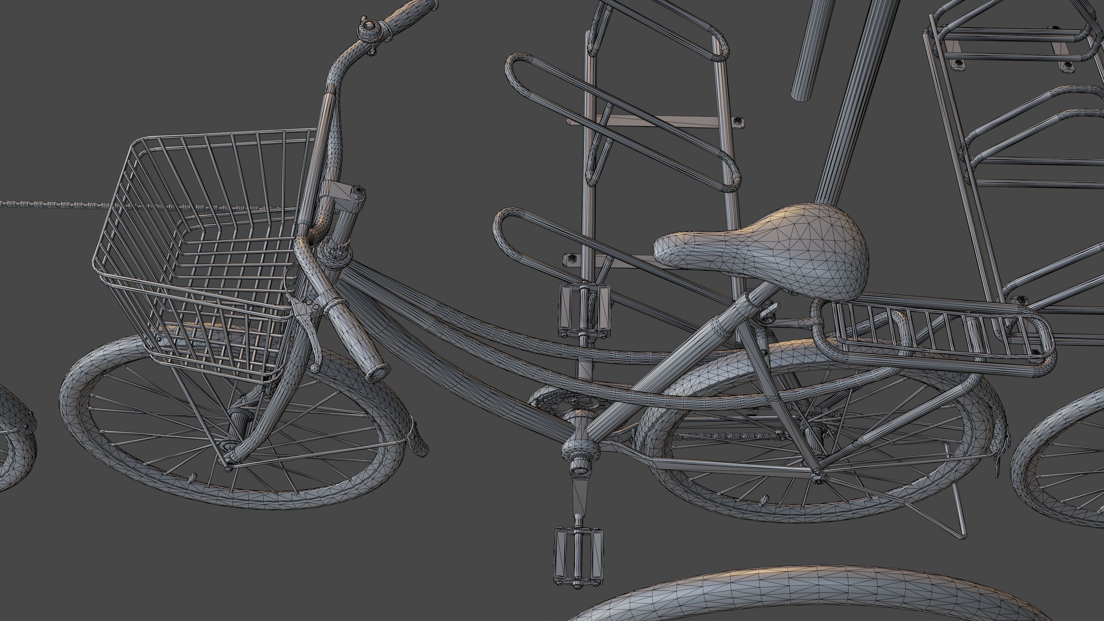 Bicycle pack Low-poly 3D model_23