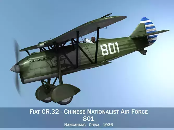 Fiat CR 32 - Chinese Nationalist Air Force 3D model