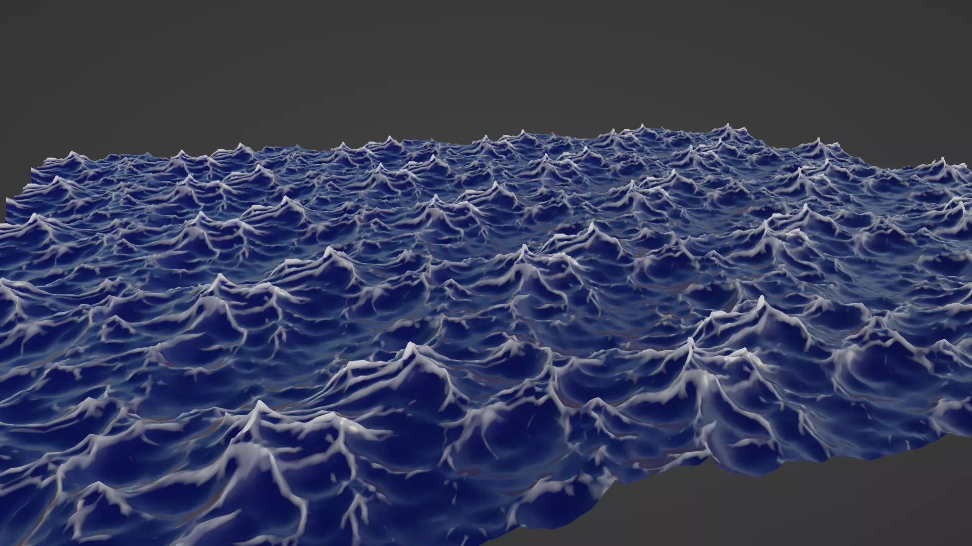Ocean sea water waves Low-poly 3D model_0