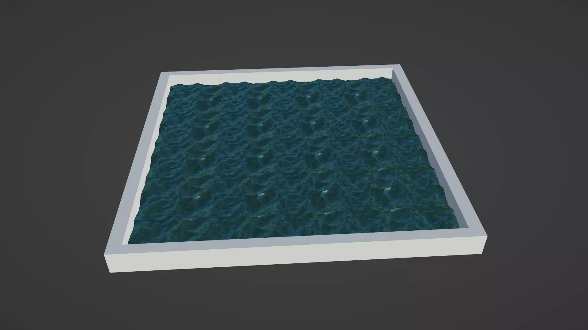 Ocean sea water waves Low-poly 3D model_0