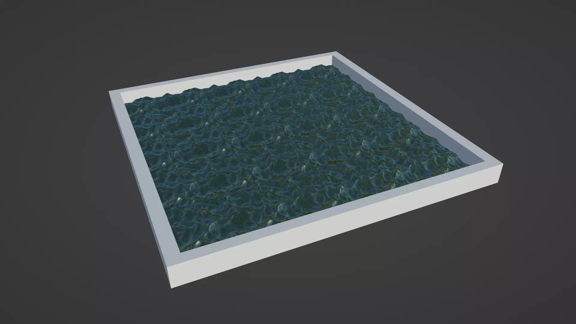 Ocean sea water waves Low-poly 3D model_0