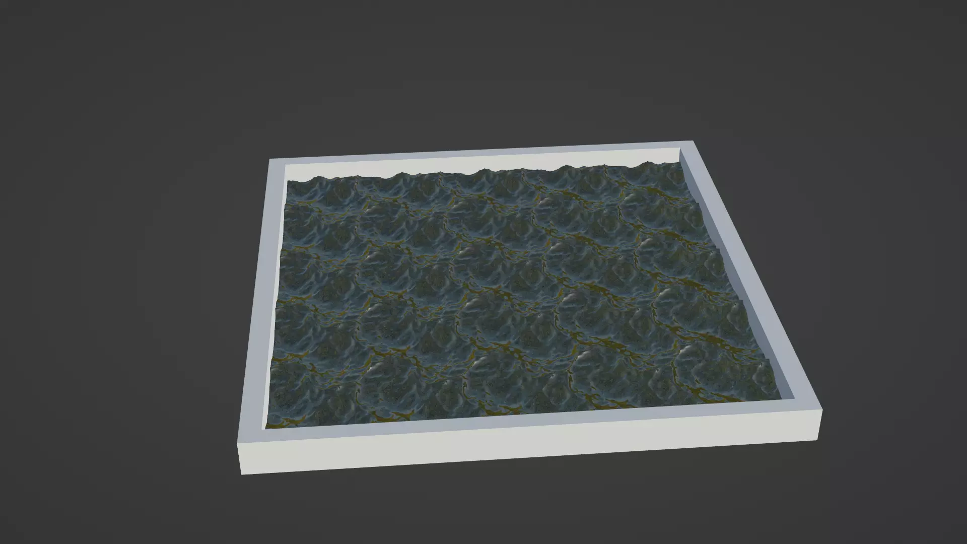 Ocean sea water waves Low-poly 3D model_0