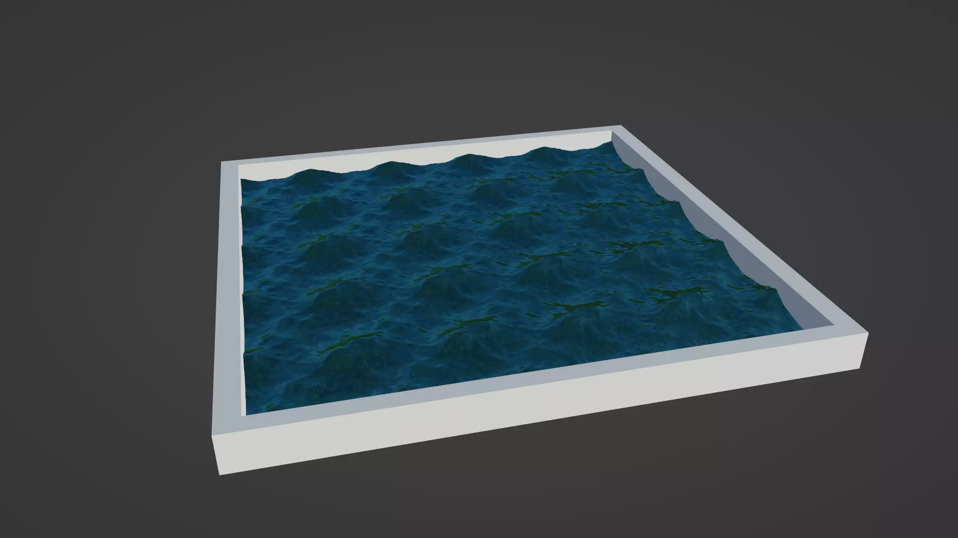 Ocean sea water waves Low-poly 3D model_0