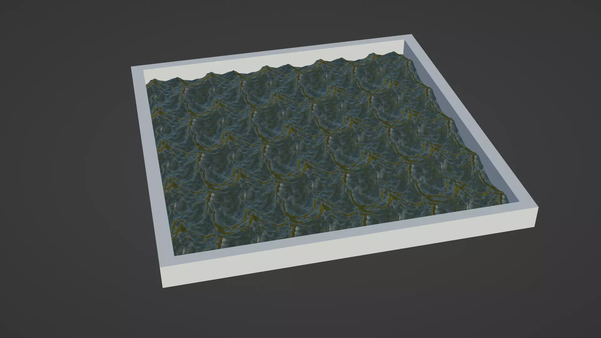 Ocean sea water waves Low-poly 3D model_0