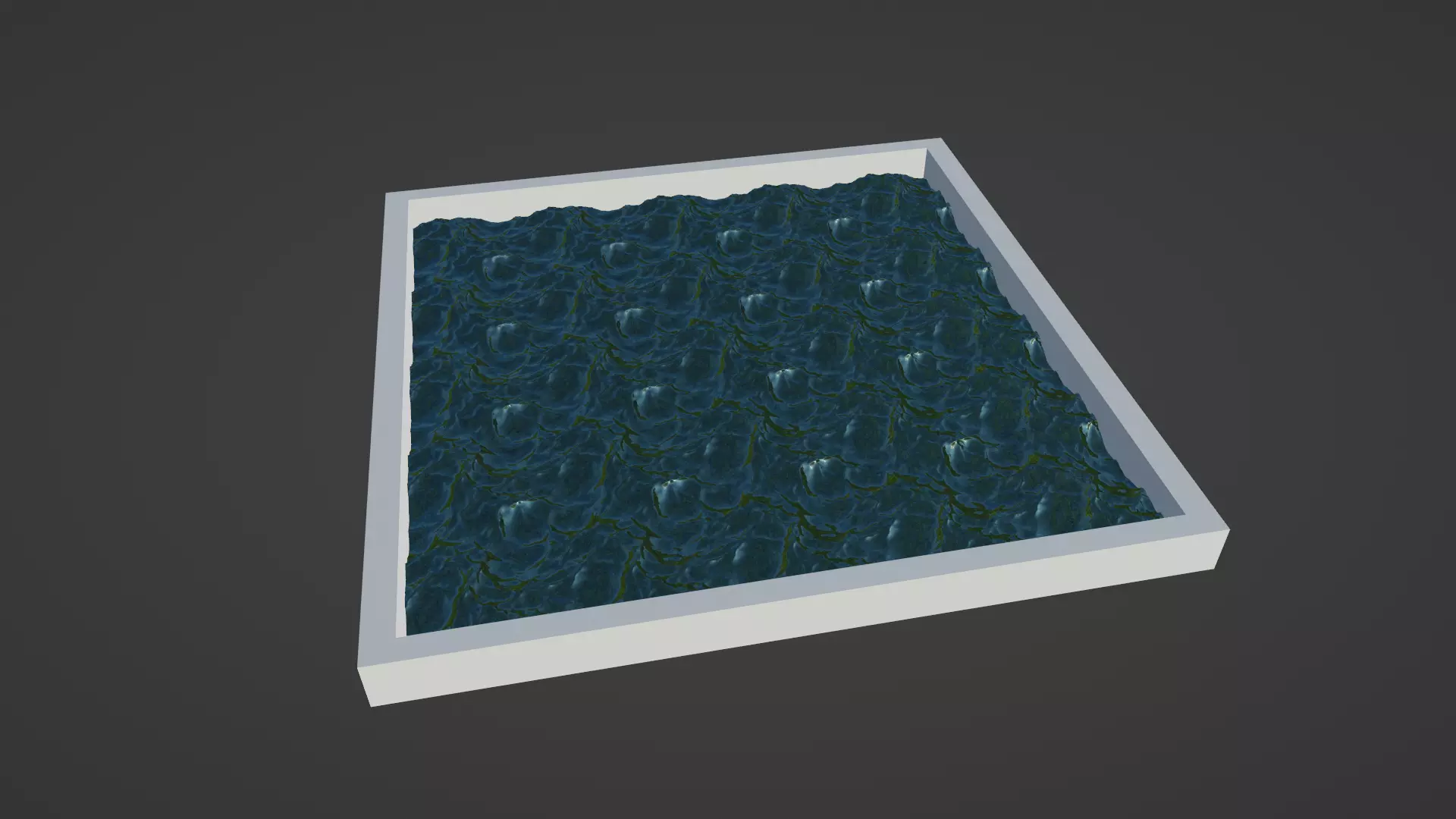 Ocean sea water waves Low-poly 3D model_0