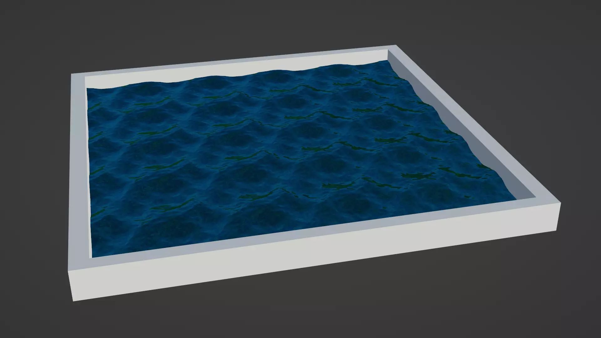 Ocean sea water waves Low-poly 3D model_0