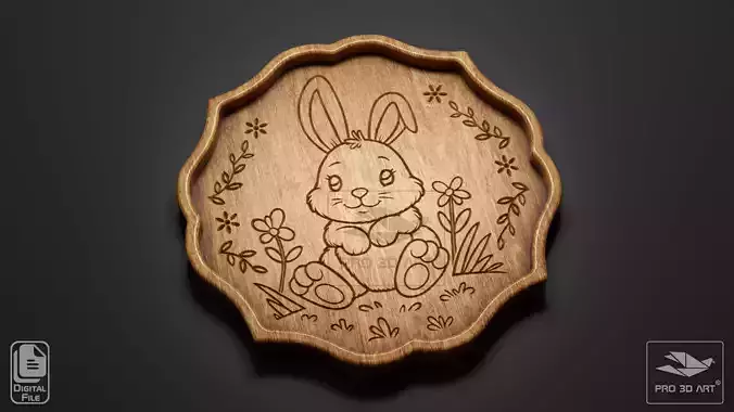Easter Bunny Tray - CNC Files for Wood