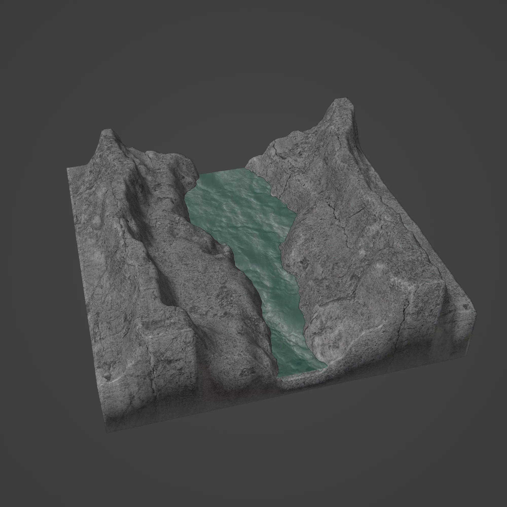 River Low-poly 3D model_0