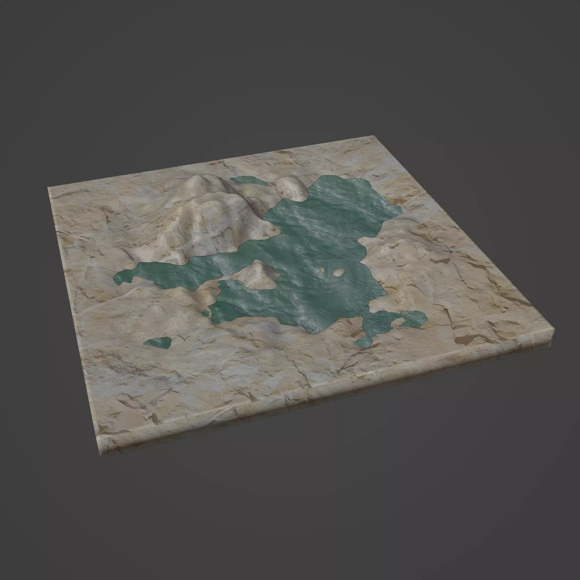 river lake Low-poly 3D model_0