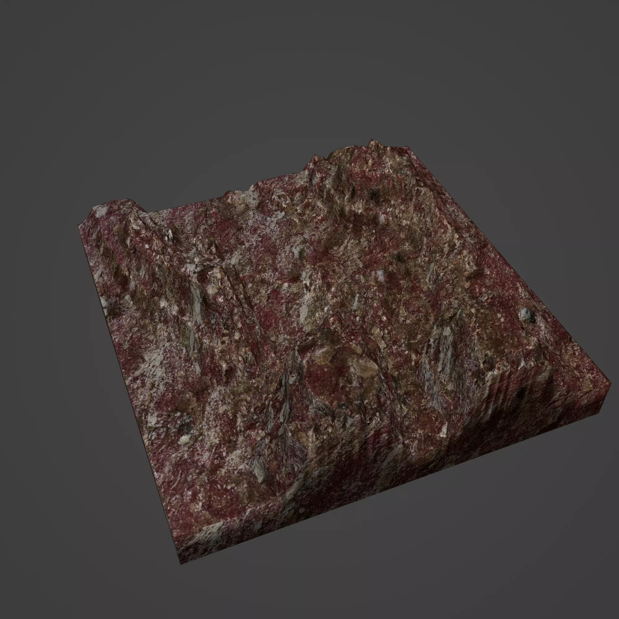 Canyon Mountain Low-poly 3D model_0