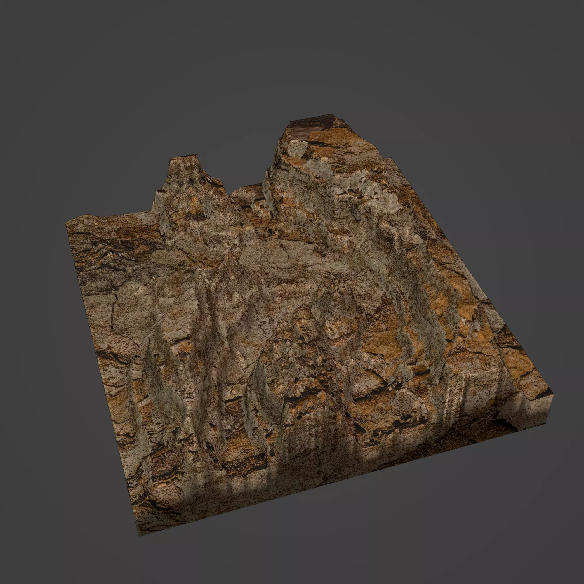 Canyon Mountain Low-poly 3D model_0