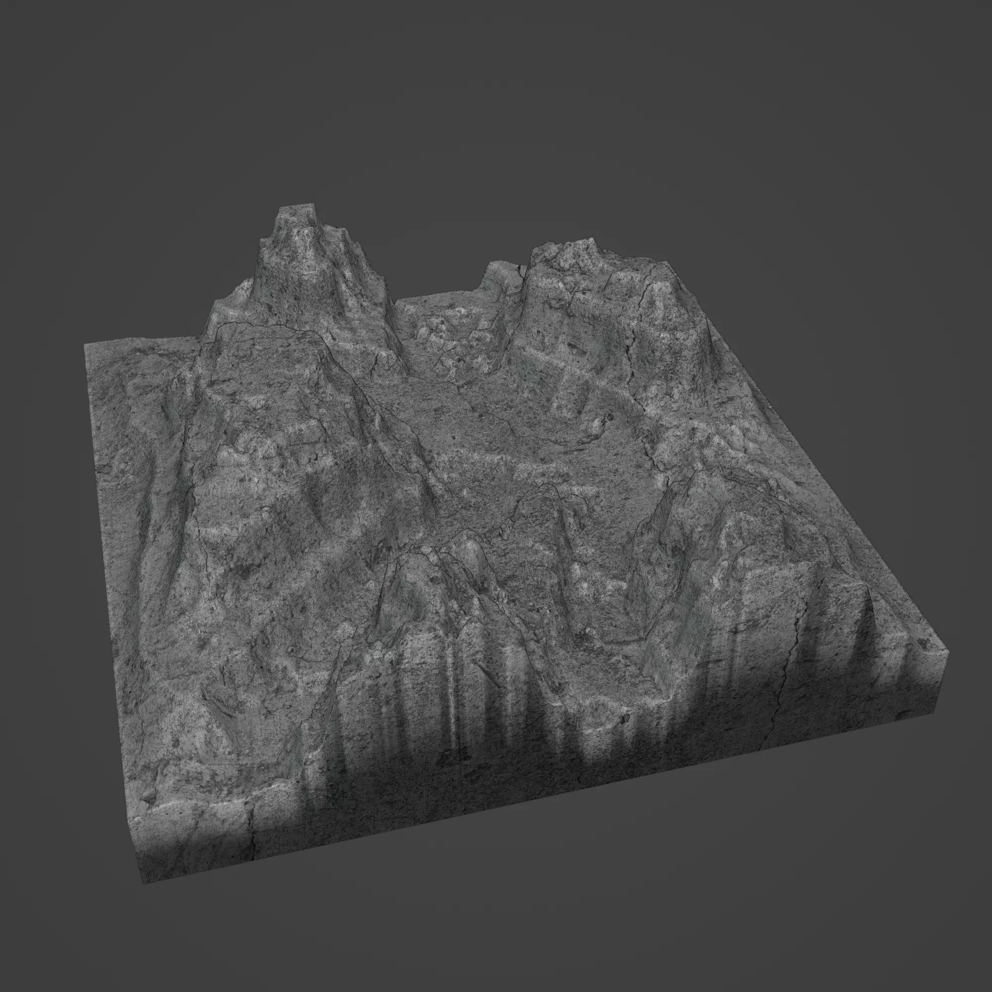 Canyon Mountain Low-poly 3D model_0
