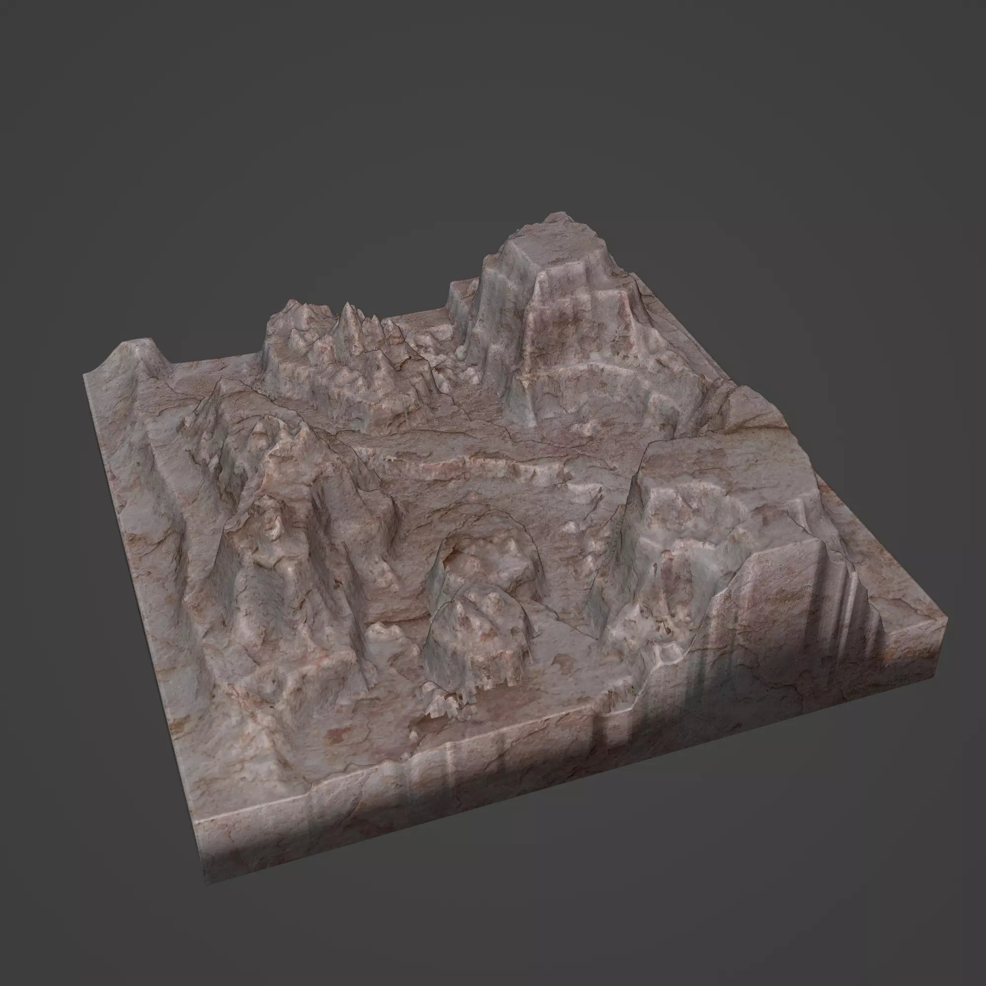 Canyon Mountain Low-poly 3D model_0