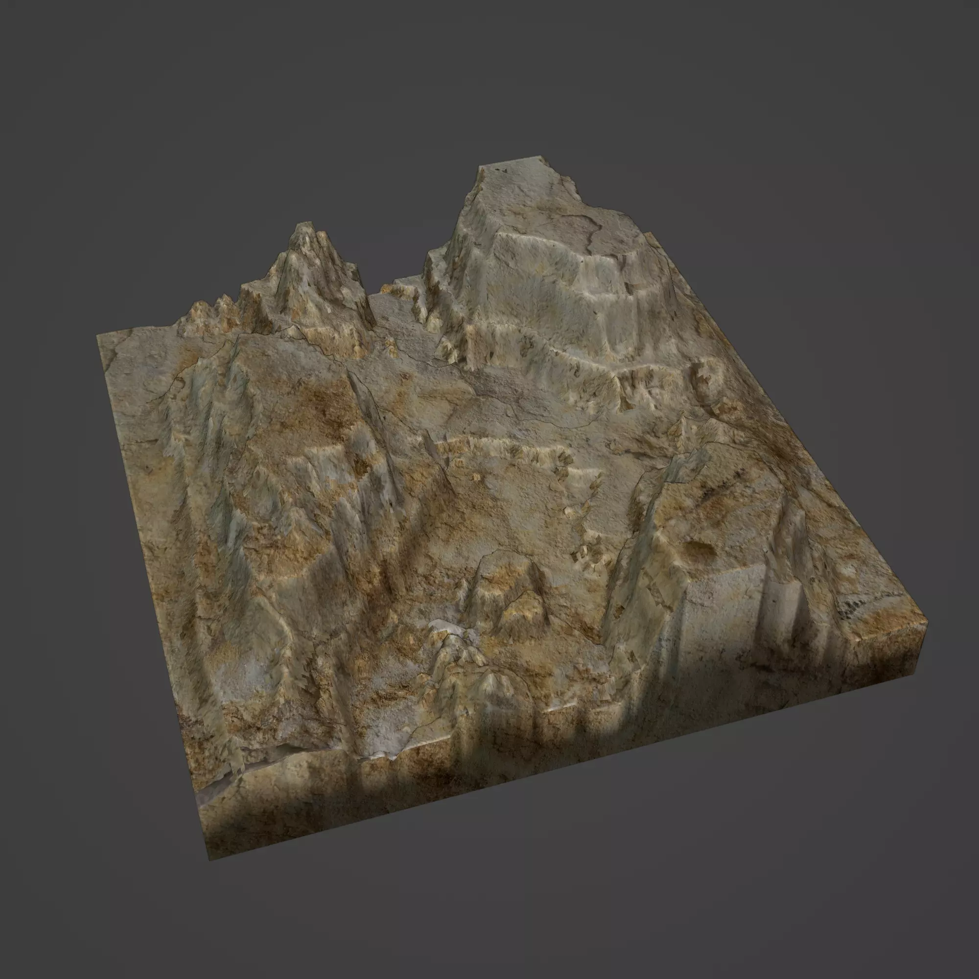 Canyon Mountain Low-poly 3D model_0