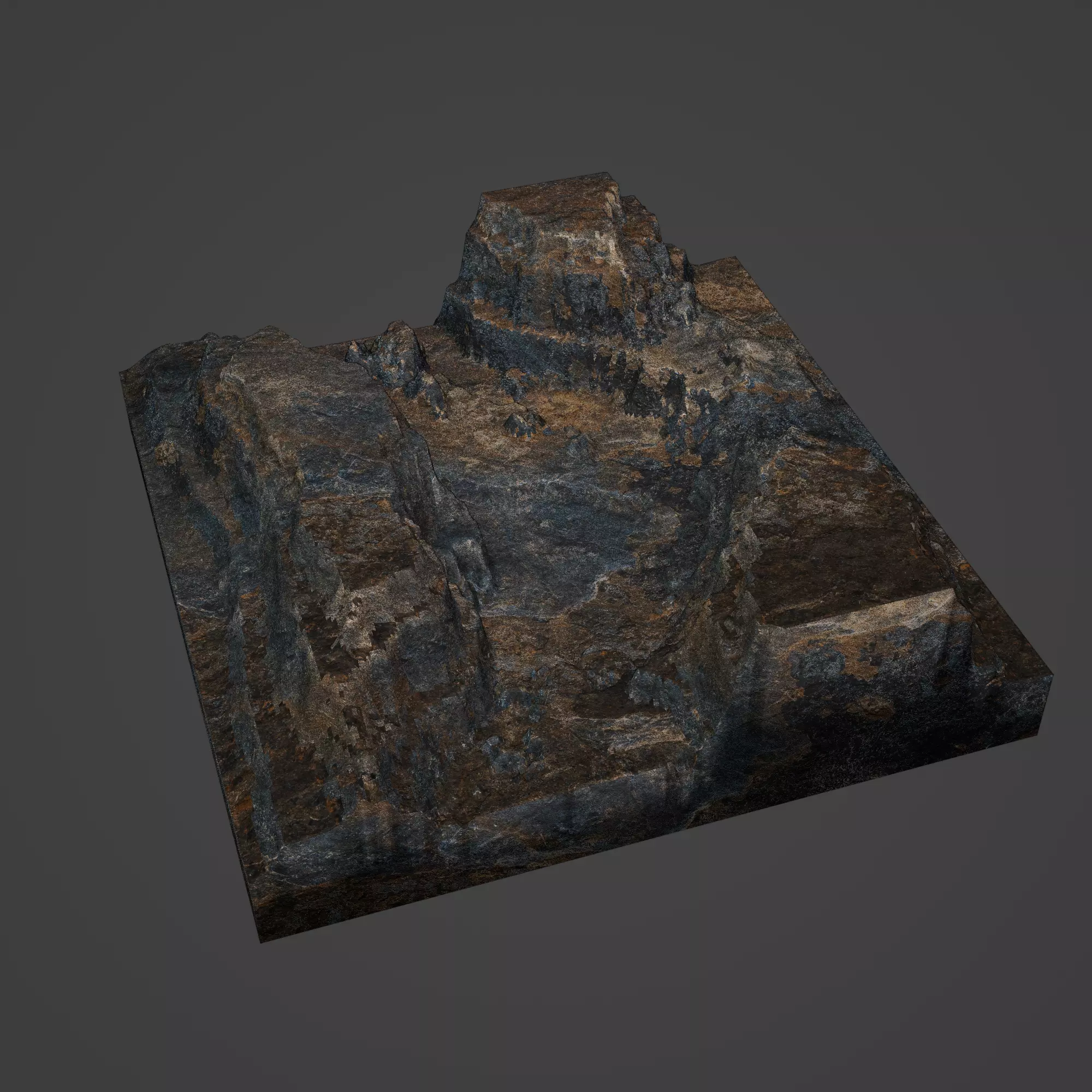 Canyon Mountain Low-poly 3D model_0