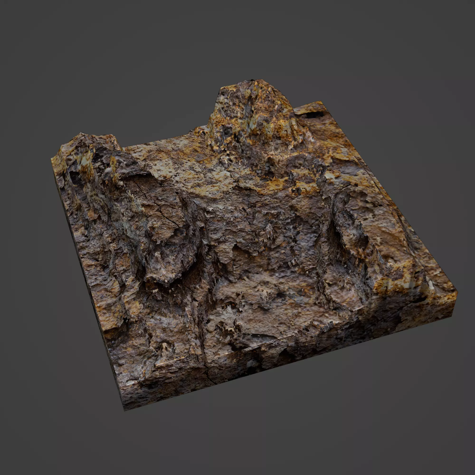 Canyon Mountain Low-poly 3D model_0