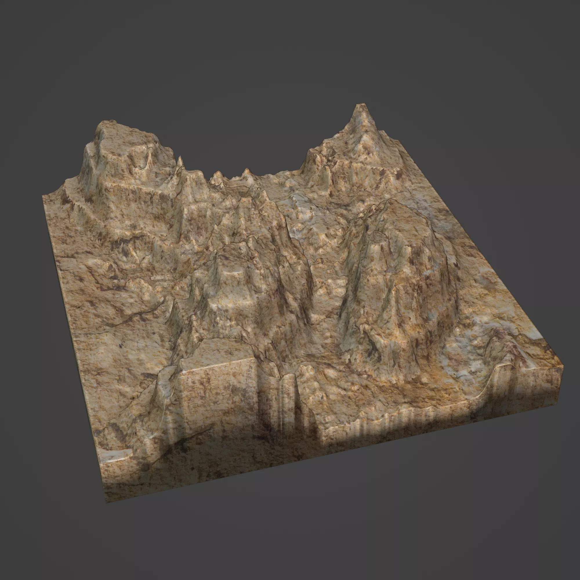 Canyon Mountain Low-poly 3D model_0