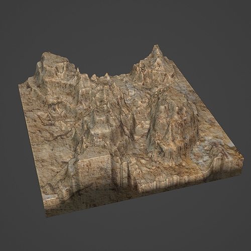 Canyon Mountain Low-poly 3D model