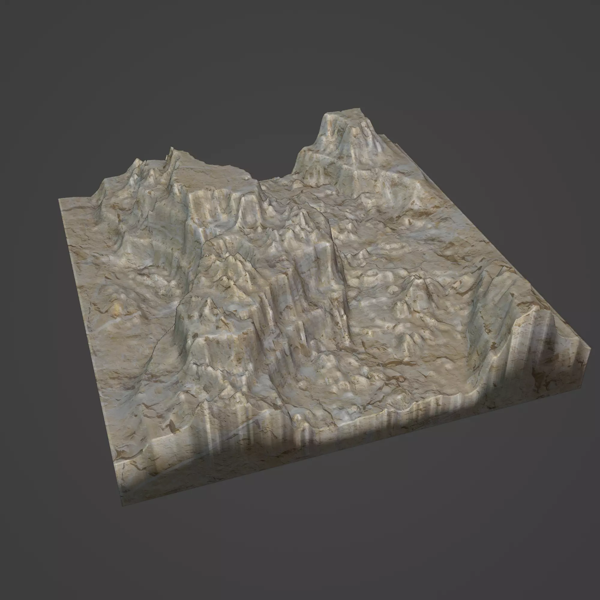 Canyon Mountain Low-poly 3D model_0