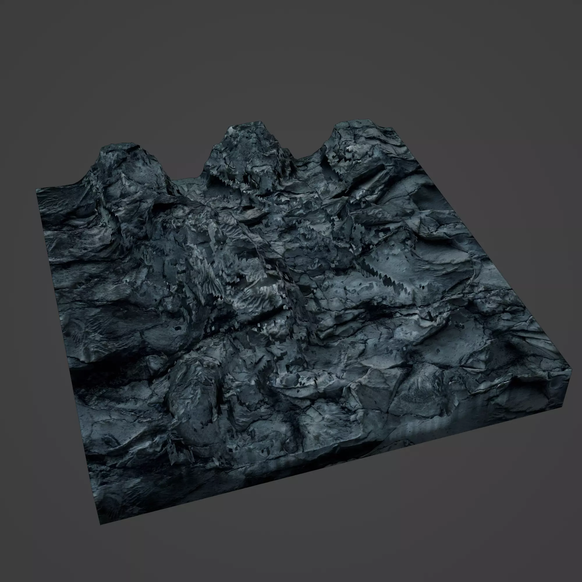 Canyon Mountain Low-poly 3D model_0