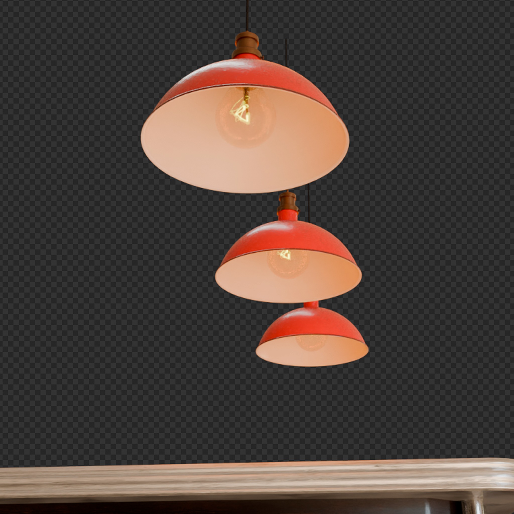 retro bar furniture set 3D model_2