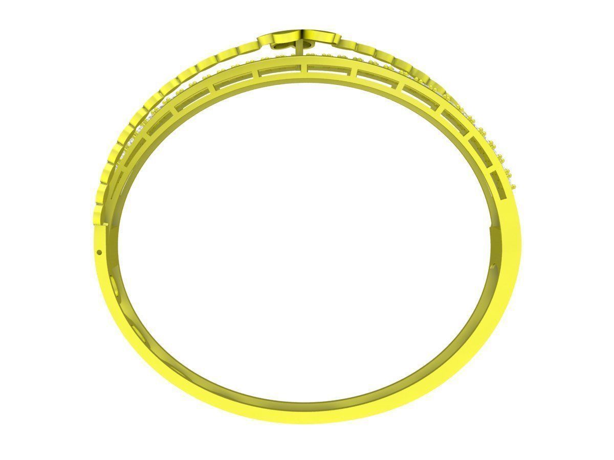 A6454 Three Gloves Leaf Diamond Women Bangle Bracelets 3D Model 3D print model_3