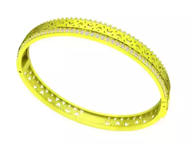 A6463 Italy Diamond and Pattern Moon Women Bangle