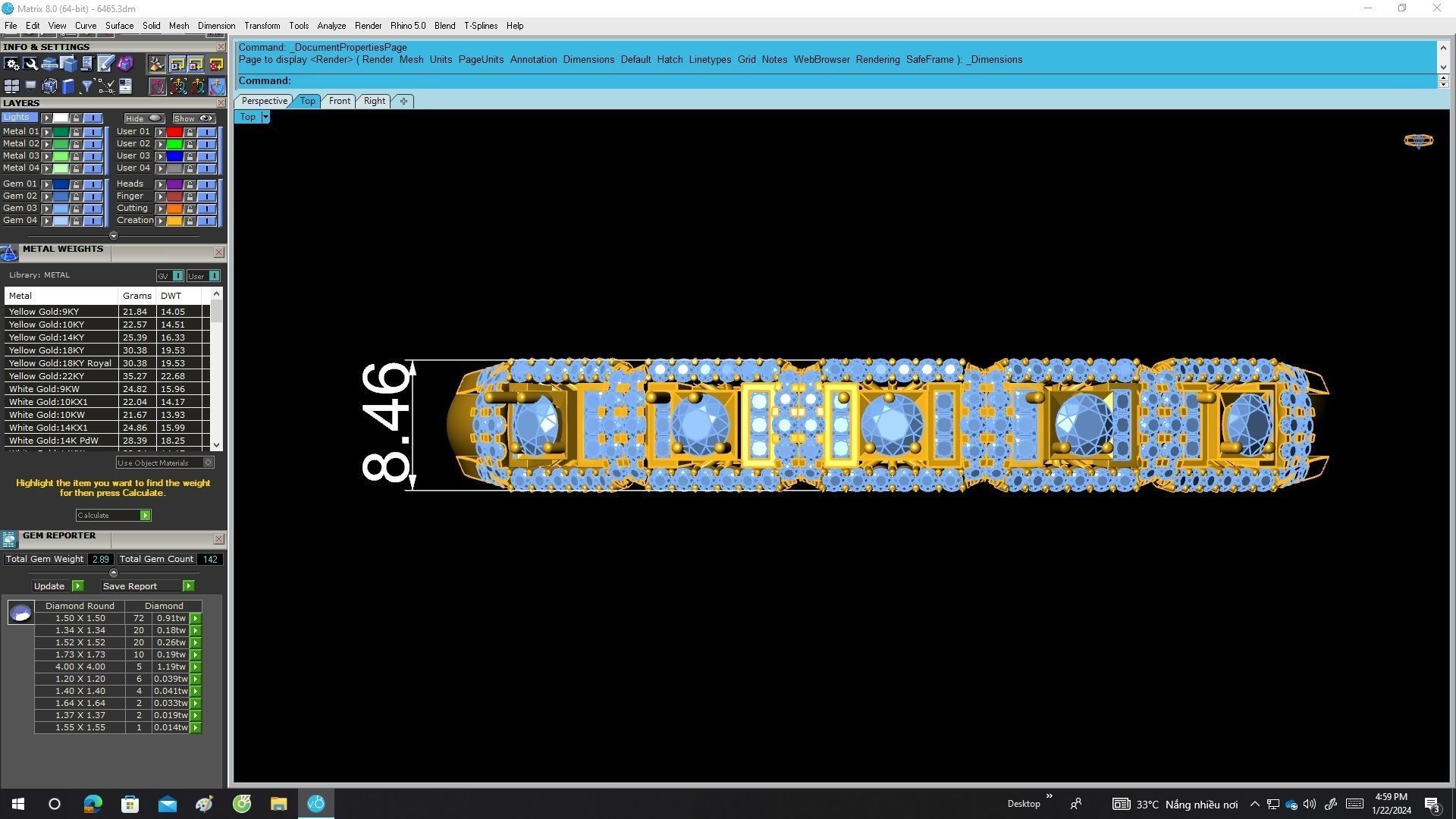 A6465 Italy Diamond Women Bangle 3D print model_5