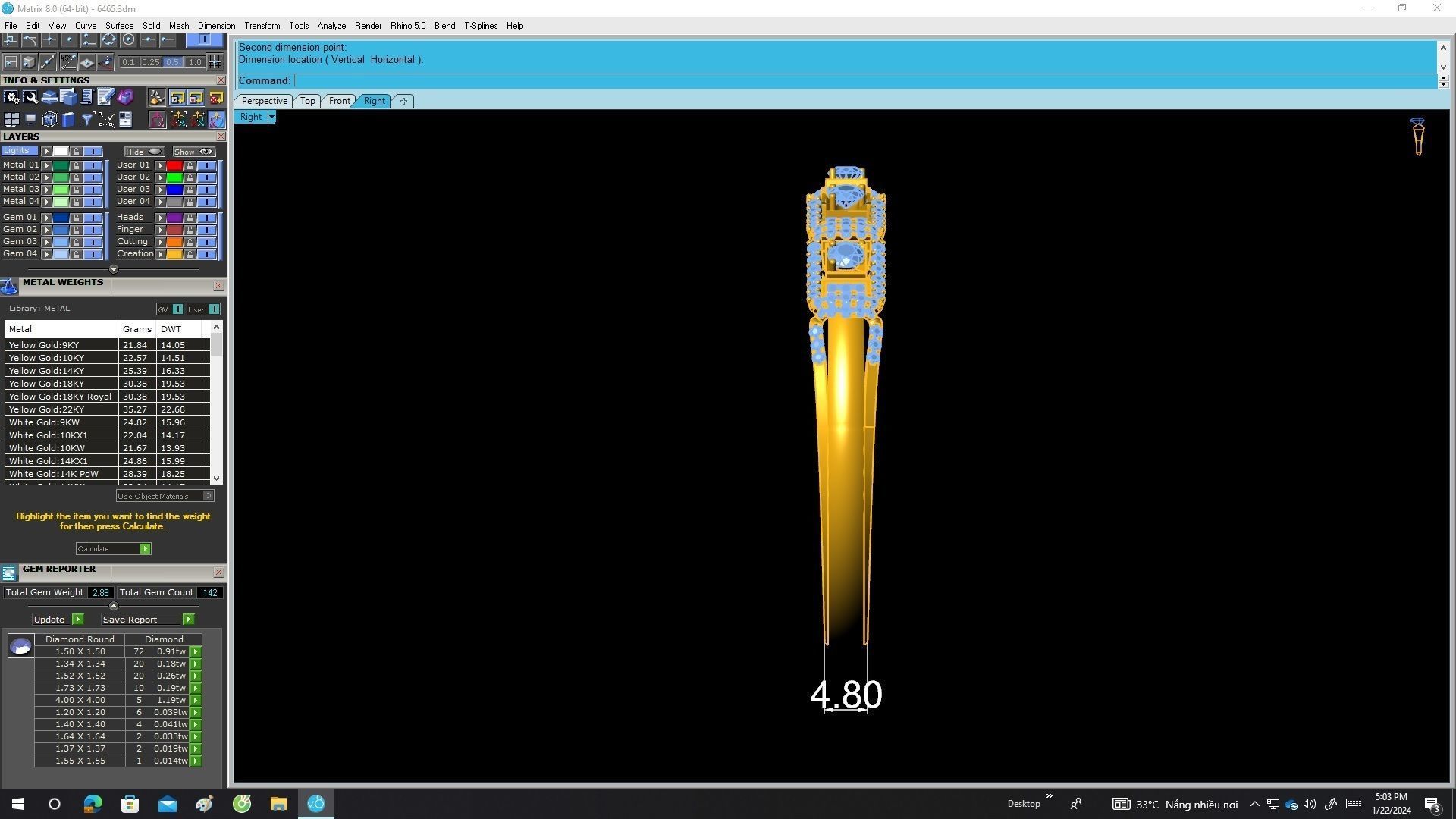 A6465 Italy Diamond Women Bangle 3D print model_7