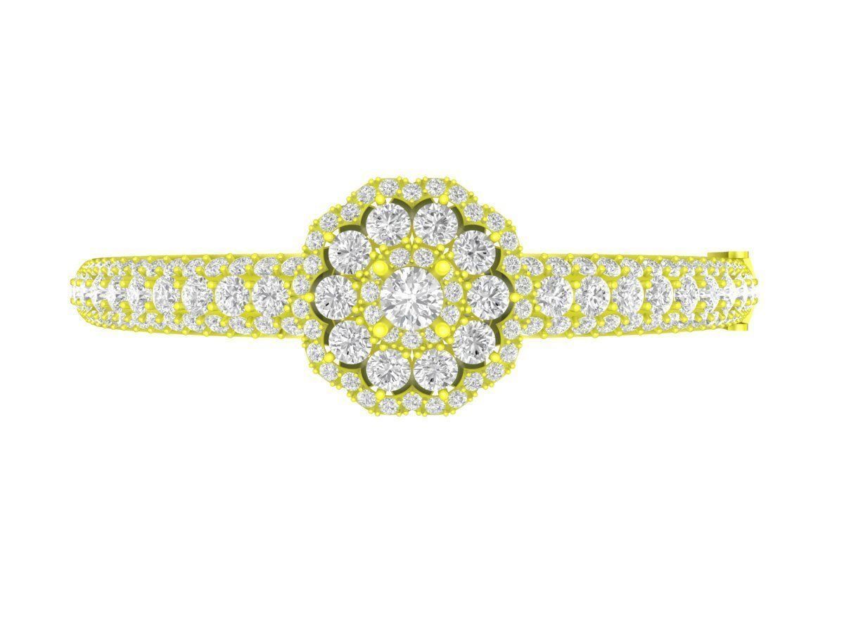 A6493 Italy Flower Diamond Women Bangle Bracelets 3D print model_2