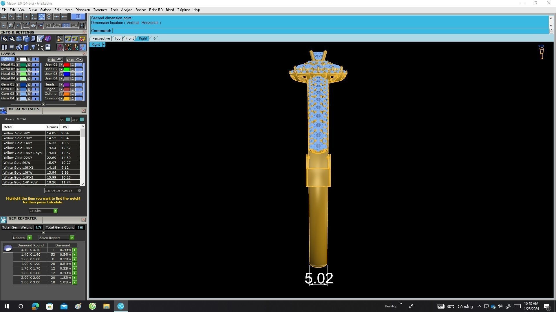 A6493 Italy Flower Diamond Women Bangle Bracelets 3D print model_8