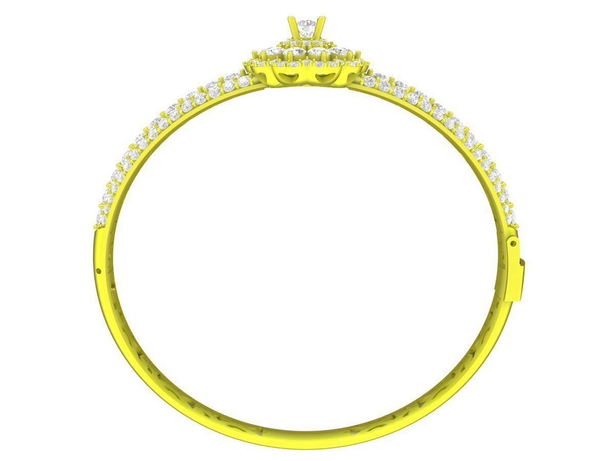 A6493 Italy Flower Diamond Women Bangle Bracelets 3D print model_3