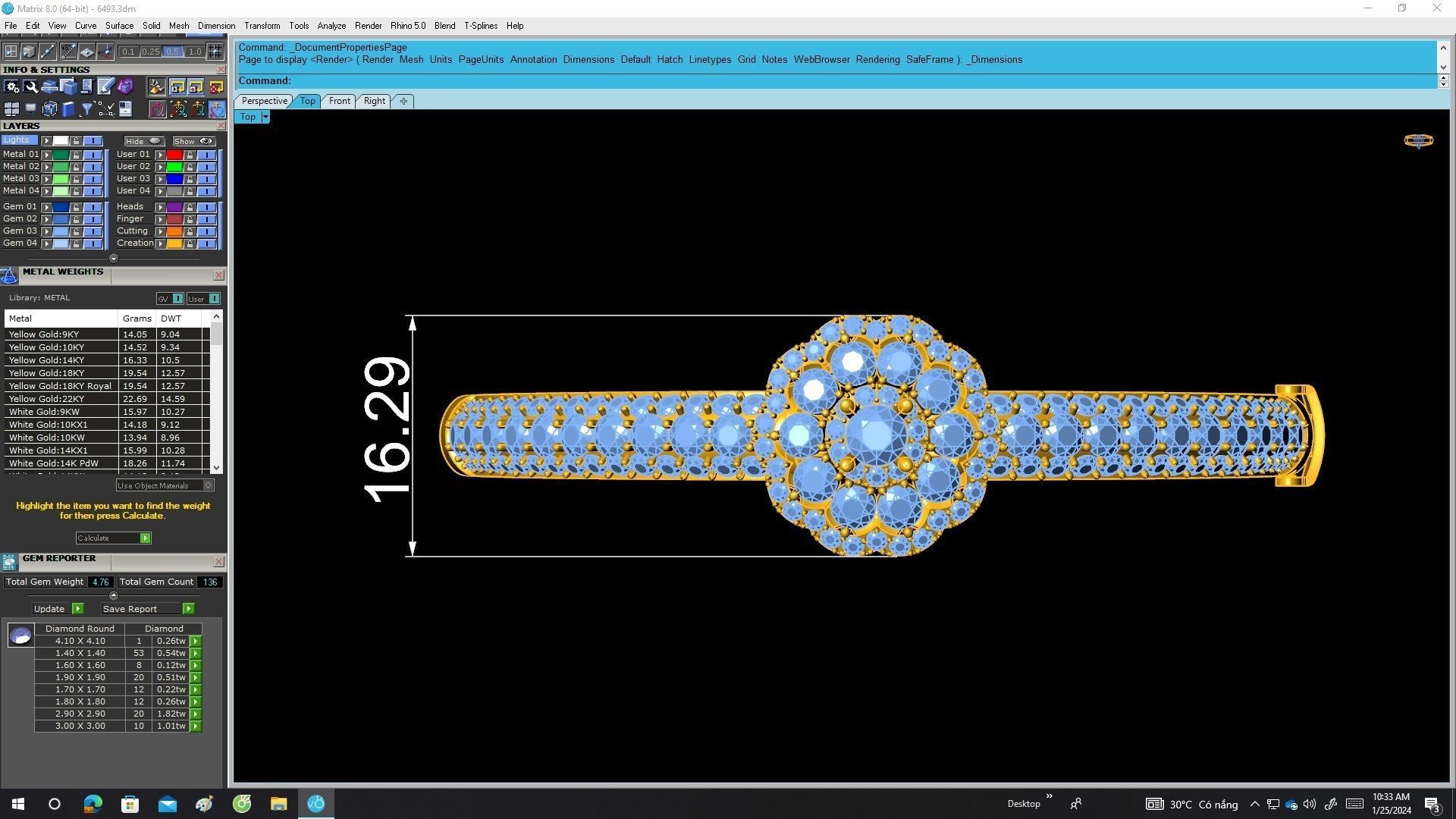 A6493 Italy Flower Diamond Women Bangle Bracelets 3D print model_6