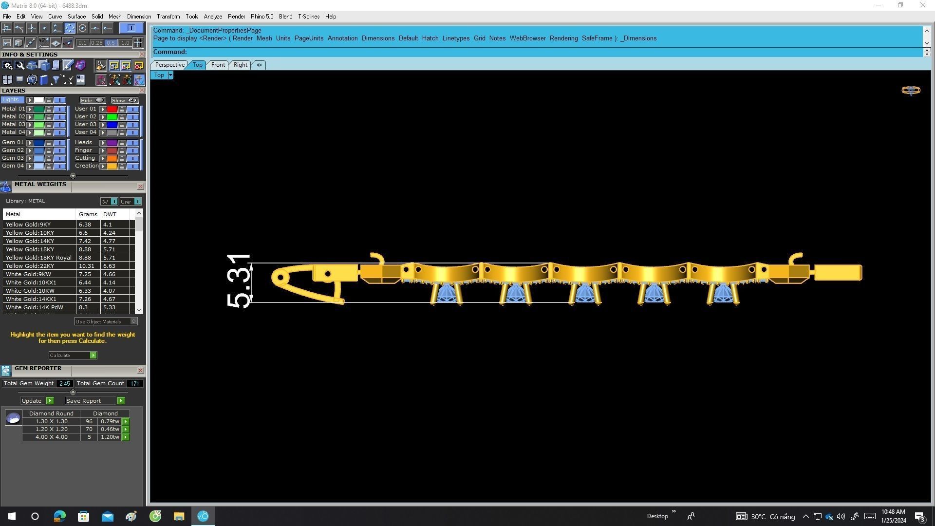 A6488 Italy Diamond Women Fashion Bracelets 3D print model_5