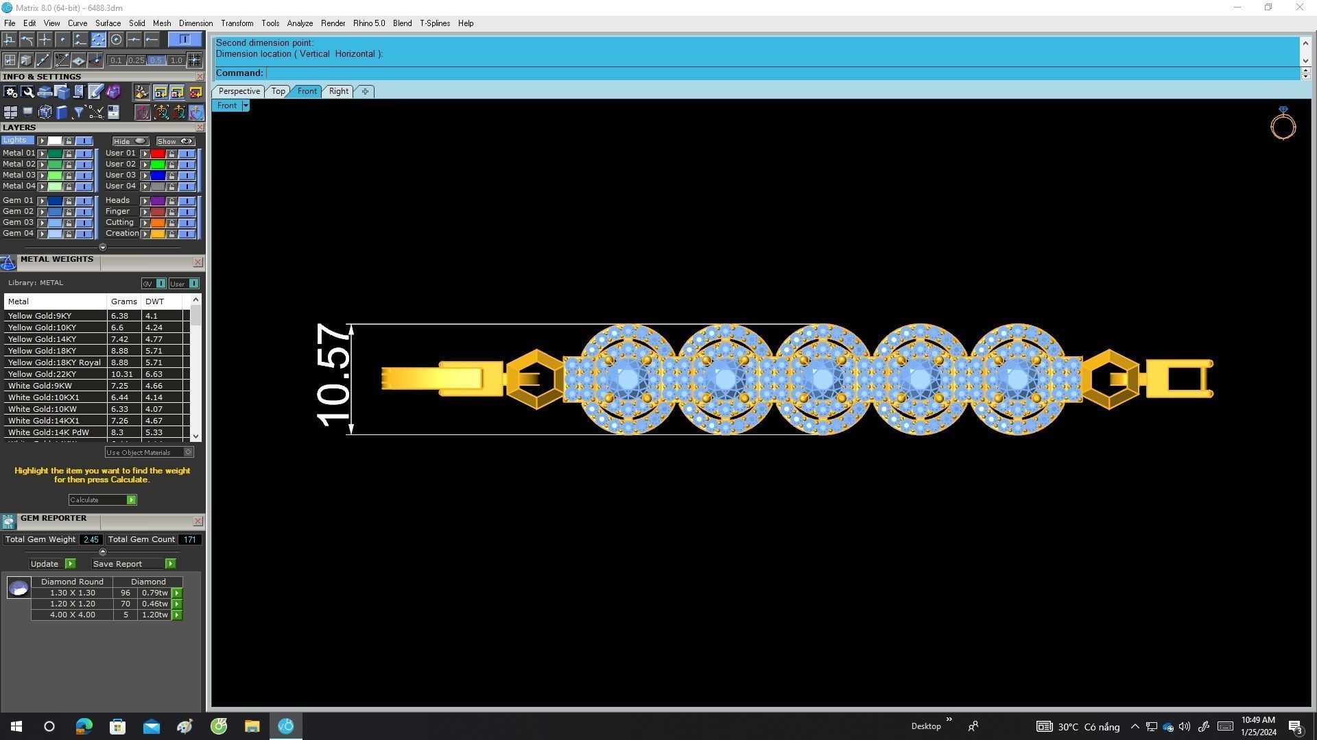 A6488 Italy Diamond Women Fashion Bracelets 3D print model_6