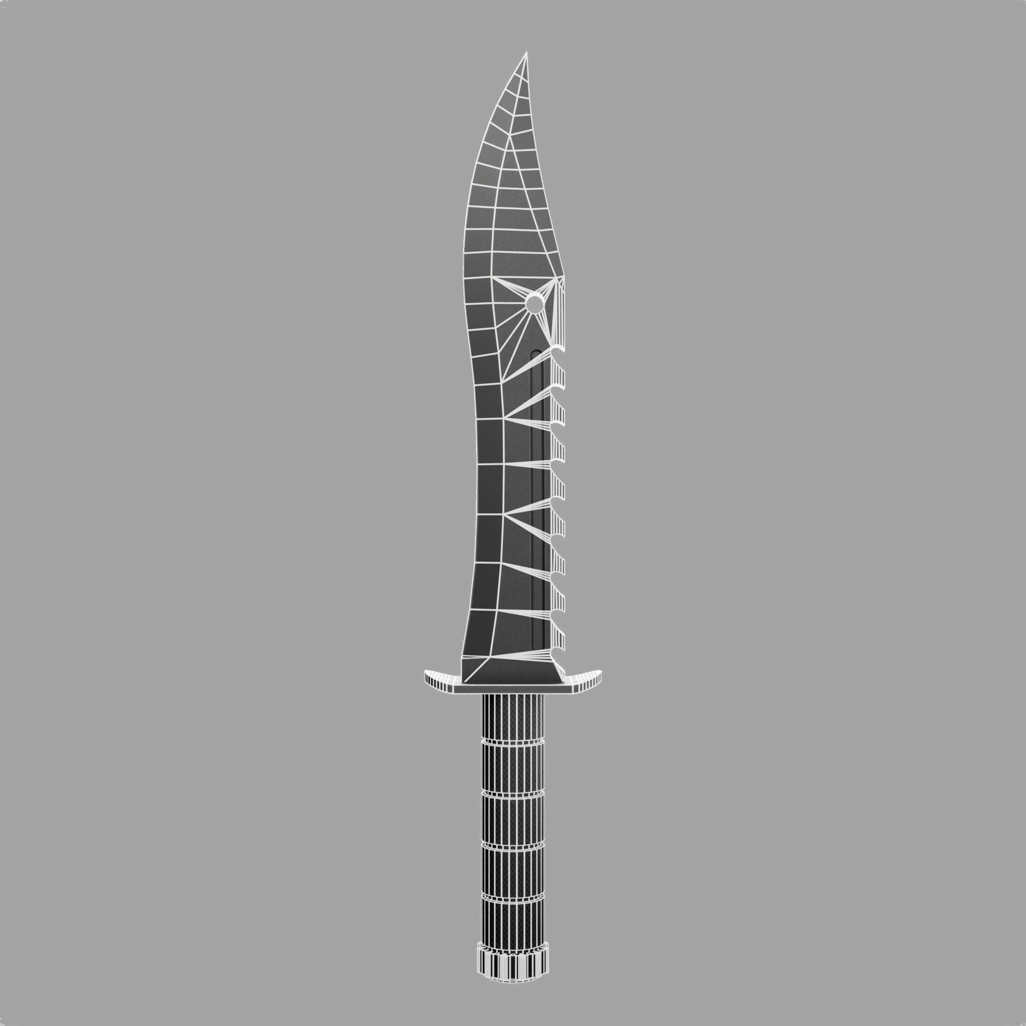 Tactical Knife Free low-poly 3D model_3