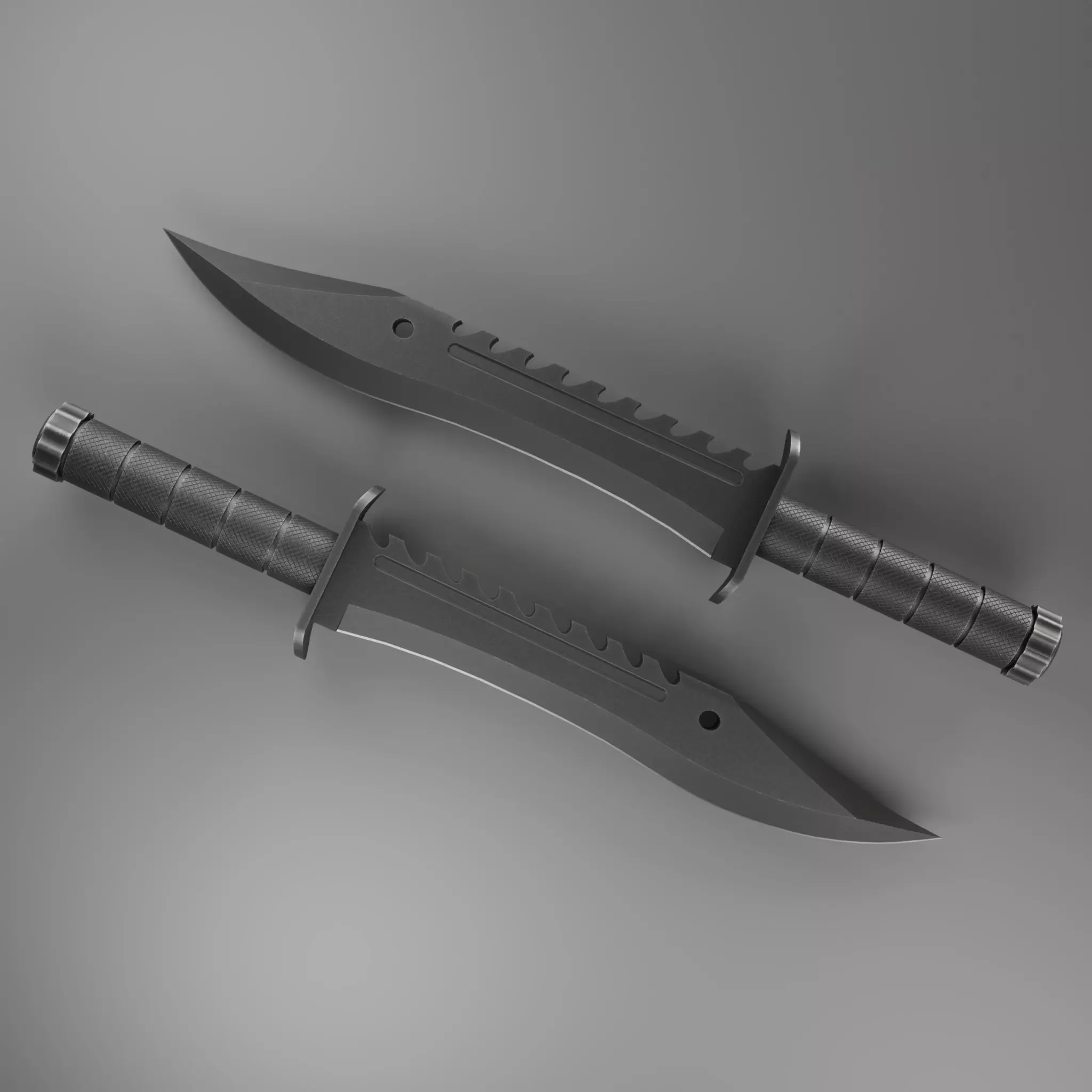 Tactical Knife Free low-poly 3D model_0
